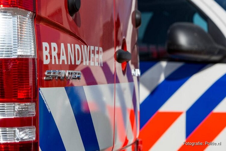Auto volledig uitgebrand na eenzijdig ongeval in Maasdijk